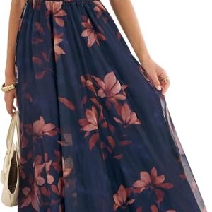 Elegant Floral Print Maxi Dress